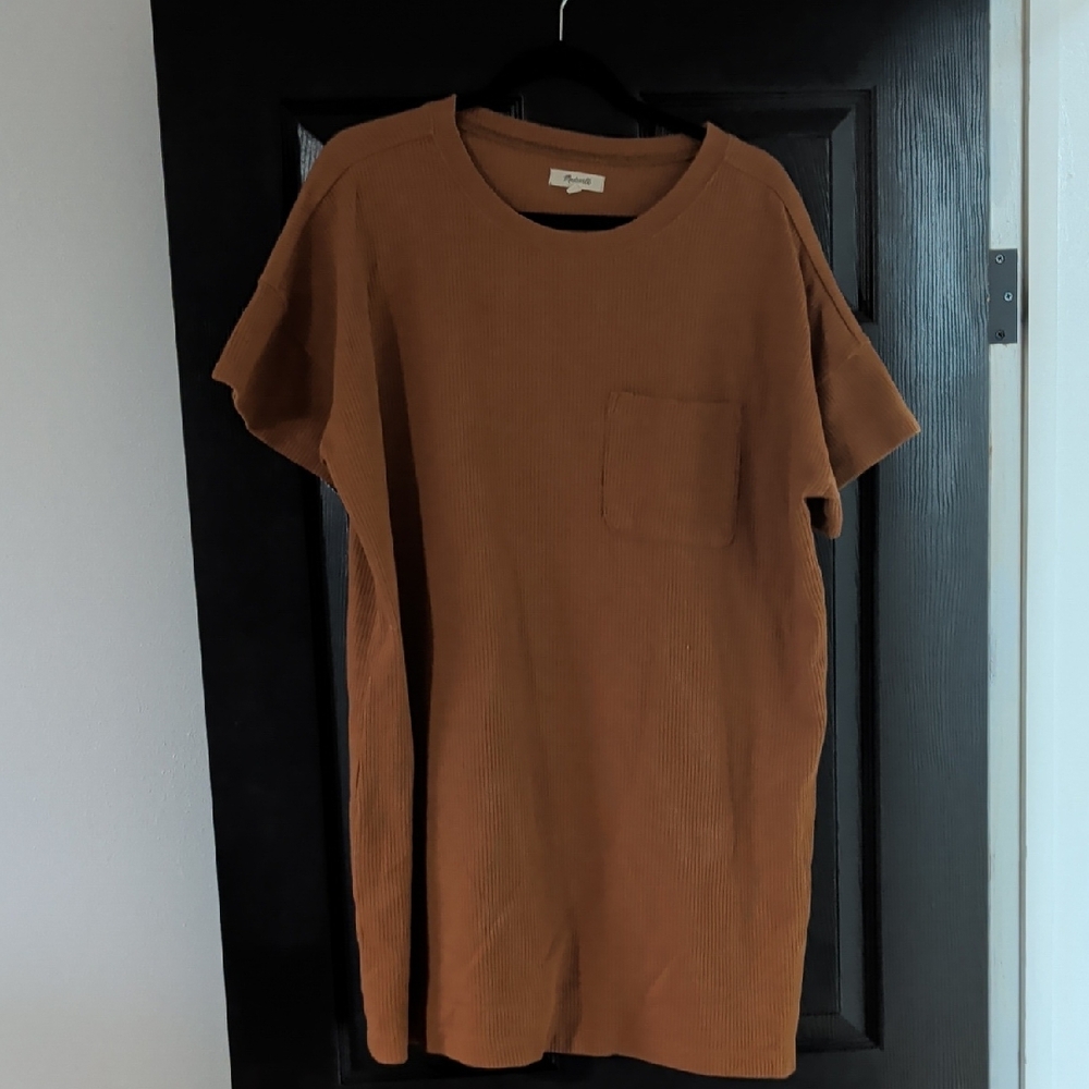 Madewell Womens Brown Short Sleeve T-shirt Dress